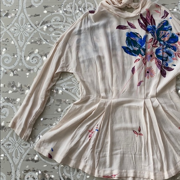 Free People Cream Gemma Neck Tie Mini Dress S - Picture 4 of 7